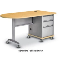 Accelerator Teachers Bullet Single Pedestal Desk