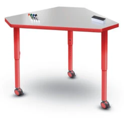 Dry Erase 34x31" Pinnacle Single Student Desk, Velocity Adj. Legs