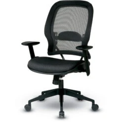 Space® Seating Air Grid® Back And Mesh Seat Manager's Chair With Adjustable Angled Arms, Adjustable Lumbar And Angled Nylon Base -Office Supplies Shop AGB 04 4