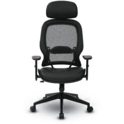 Space® Seating Air Grid® Back And Bonded Leather Seat Manager's Chair With Adjustable Headrest, Adjustable Angled Arms, Adjustable Lumbar And Angled Nylon Base 12 Space® Seating Air Grid® Back And Bonded Leather Seat Manager's Chair With Adjustable Headrest, Adjustable Angled Arms, Adjustable Lumbar And Angled Nylon Base -Office Supplies Shop AGB 07 3