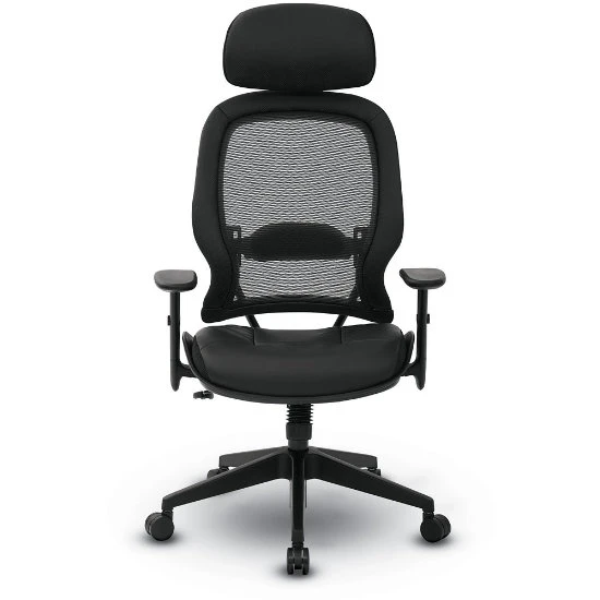 Space® Seating Air Grid® Back And Bonded Leather Seat Manager's Chair With Adjustable Headrest, Adjustable Angled Arms, Adjustable Lumbar And Angled Nylon Base 5 Space® Seating Air Grid® Back And Bonded Leather Seat Manager's Chair With Adjustable Headrest, Adjustable Angled Arms, Adjustable Lumbar And Angled Nylon Base - Image 3