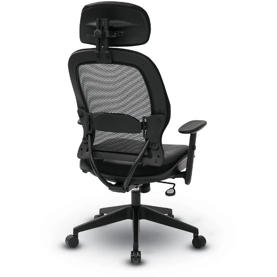Space® Seating Air Grid® Back And Bonded Leather Seat Manager's Chair With Adjustable Headrest, Adjustable Angled Arms, Adjustable Lumbar And Angled Nylon Base 7 Space® Seating Air Grid® Back And Bonded Leather Seat Manager's Chair With Adjustable Headrest, Adjustable Angled Arms, Adjustable Lumbar And Angled Nylon Base - Image 5