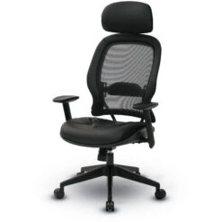 Space® Seating Air Grid® Back And Bonded Leather Seat Manager's Chair With Adjustable Headrest, Adjustable Angled Arms, Adjustable Lumbar And Angled Nylon Base 15 Space® Seating Air Grid® Back And Bonded Leather Seat Manager's Chair With Adjustable Headrest, Adjustable Angled Arms, Adjustable Lumbar And Angled Nylon Base -Office Supplies Shop AGB 07 6