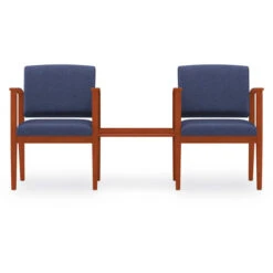 Amherst Wood 2 Chairs With Connecting Center Table (Grade 2-Fabric)