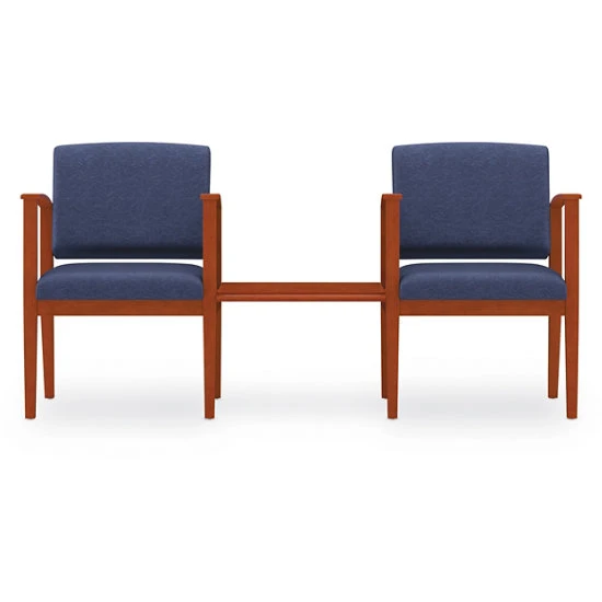Amherst Wood 2 Chairs With Connecting Center Table (Grade 2-Fabric) 3 Amherst Wood 2 Chairs With Connecting Center Table (Grade 2-Fabric)