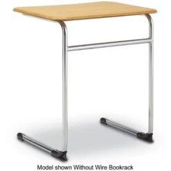 Honor Roll Cantilever Desk - Hard Plastic Top & Chrome Frame