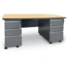 24x67" Mobile Dual Pedestal Teacher Desk With Rectangular Top 1 24x67" Mobile Dual Pedestal Teacher Desk With Rectangular Top -Office Supplies Shop ALTE 67DP 1