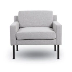 Grey Poly-Linen Weave Lounge Chair -Office Supplies Shop BBR LC 2