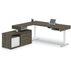 Pro-Vega 81W L-Shaped Standing Desk With Credenza