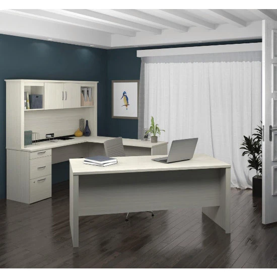 Logan 66W U Or L-Shaped Executive Office Desk With Pedestal And Hutch 5 Logan 66W U Or L-Shaped Executive Office Desk With Pedestal And Hutch - Image 3