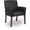 Boss B619 Box Arm Guest Chair With Mahogany Finish