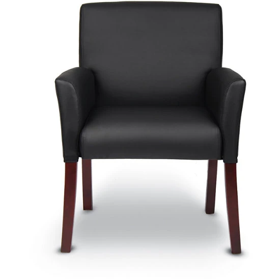 Boss B619 Box Arm Guest Chair With Mahogany Finish 4 Boss B619 Box Arm Guest Chair With Mahogany Finish - Image 2