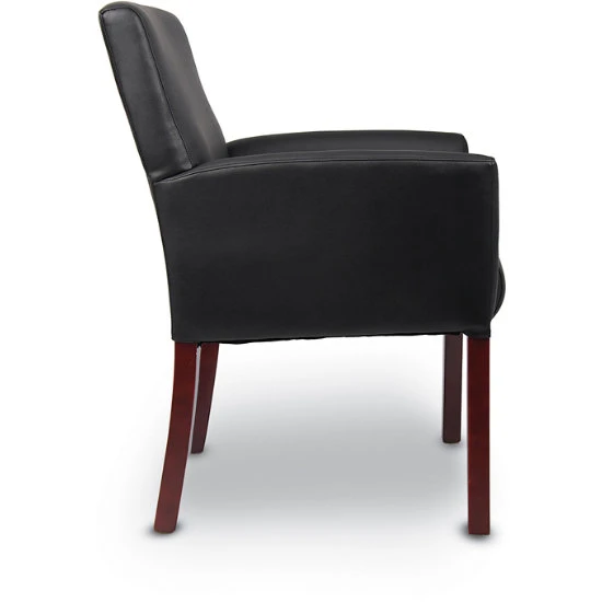 Boss B619 Box Arm Guest Chair With Mahogany Finish 5 Boss B619 Box Arm Guest Chair With Mahogany Finish - Image 3