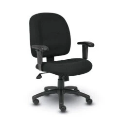 Boss B495 Black Fabric Task Chair With Adjustable Arms