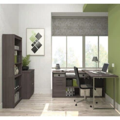 Solay 60W L-Shaped Desk W/ Lateral File Cabinet & Bookcase 9 Solay 60W L-Shaped Desk W/ Lateral File Cabinet & Bookcase -Office Supplies Shop BSLY 851 4