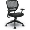 Air Grid® Back And Black Bonded Leather Seat Manager's Chair With Adjustable Angled Arms And Angled Nylon Base