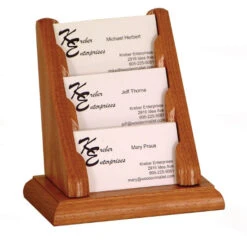 Solid Wood Business Card Display - 3 Pockets 6 Solid Wood Business Card Display - 3 Pockets -Office Supplies Shop CBCH 3 2