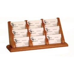 Solid Wood Business Card Display - 9 Pockets -Office Supplies Shop CBCH 9 2