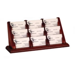 Solid Wood Business Card Display - 9 Pockets -Office Supplies Shop CBCH 9 3
