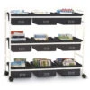 Book Browser Cart W/ 100% Recycled Plastic Tubs -Office Supplies Shop CLB 1A R 1