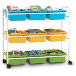 Leveled Reading Book Browser Cart W/ Vibrant Cool Tub Combo