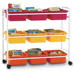 Leveled Reading Book Browser Cart W/ Vibrant Warm Tub Combo