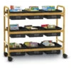 Bamboo Book Browser Cart W/ 100% Recycled Tubs 1 Bamboo Book Browser Cart W/ 100% Recycled Tubs -Office Supplies Shop CLB 3A R 1
