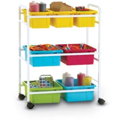 Small Book Browser Cart W/ Deluxe Tub Pack
