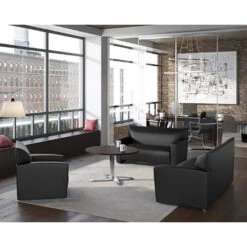 Tribeca Loveseat W/ Silver Metal Legs -Office Supplies Shop COTB LS 3