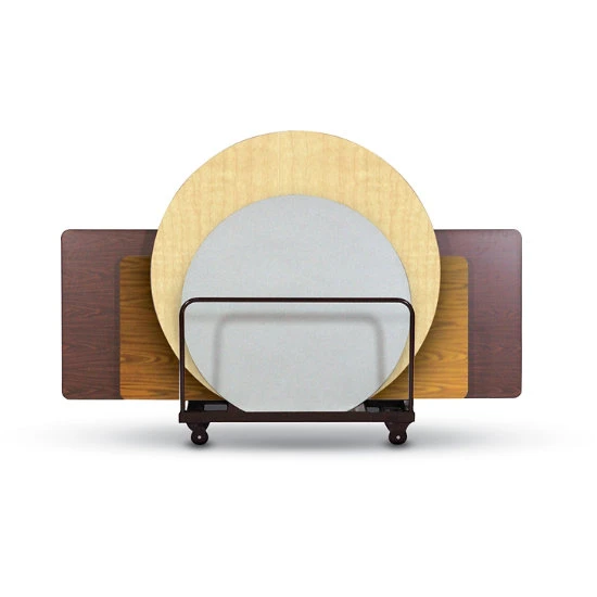 Table Truck For Round & Rectangular Tables, Edge Stacking - 48"W (7-10 Table Capacity) 3 Table Truck For Round & Rectangular Tables, Edge Stacking - 48"W (7-10 Table Capacity)