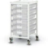 Antimicrobial Nimble Cart Slim Line - Mobile Series Cart With 6 X Antimicrobial 3" Slim Line Totes -Office Supplies Shop CS 11 A 1