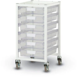 Antimicrobial Nimble Cart Slim Line - Mobile Series Cart With 6 X Antimicrobial 3" Slim Line Totes