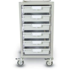 Antimicrobial Nimble Cart Slim Line - Mobile Series Cart With 6 X Antimicrobial 3" Slim Line Totes 8 Antimicrobial Nimble Cart Slim Line - Mobile Series Cart With 6 X Antimicrobial 3" Slim Line Totes -Office Supplies Shop CS 11 A 3