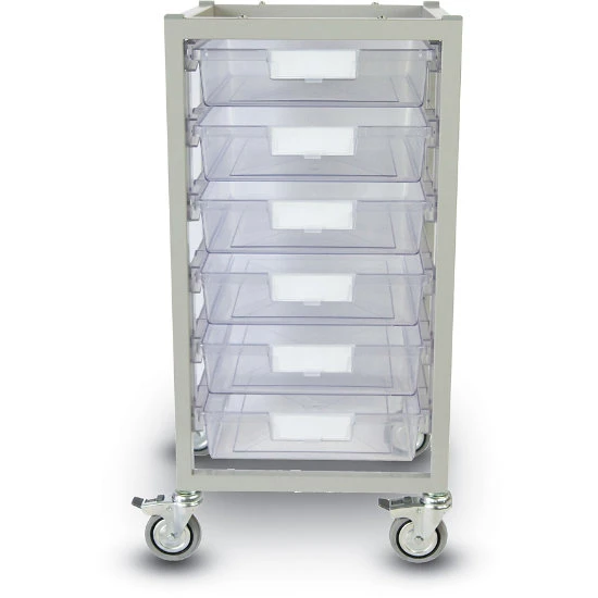 Antimicrobial Nimble Cart Slim Line - Mobile Series Cart With 6 X Antimicrobial 3" Slim Line Totes 6 Antimicrobial Nimble Cart Slim Line - Mobile Series Cart With 6 X Antimicrobial 3" Slim Line Totes - Image 4