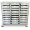 Antimicrobial Class Act Tower Slim Line - Mobile Series Cart With 27 X Antimicrobial 3" Trays