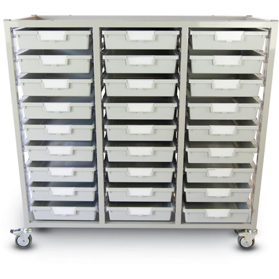 Antimicrobial Class Act Tower Slim Line - Mobile Series Cart With 27 X Antimicrobial 3" Trays 3 Antimicrobial Class Act Tower Slim Line - Mobile Series Cart With 27 X Antimicrobial 3" Trays
