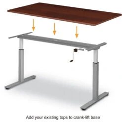 OS Laminate StandUp Desk Base With Crank Lift - Small