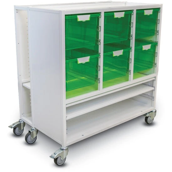 INNOV-8 - Slim Line - STEM Cart In White With 6 X Neon Green -9" Trays 3 INNOV-8 - Slim Line - STEM Cart In White With 6 X Neon Green -9" Trays