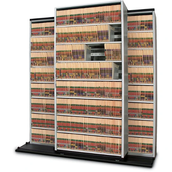 TrakSlider™ BiSlider System - 2 Stationary & 1 Mobile - 8 Tiers High 3 TrakSlider™ BiSlider System - 2 Stationary & 1 Mobile - 8 Tiers High