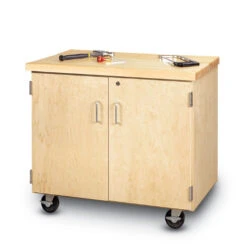 Locking Cabinet With Maple Top