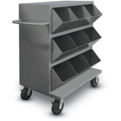 Heavy-Duty Mobile Storage With 9 Bins