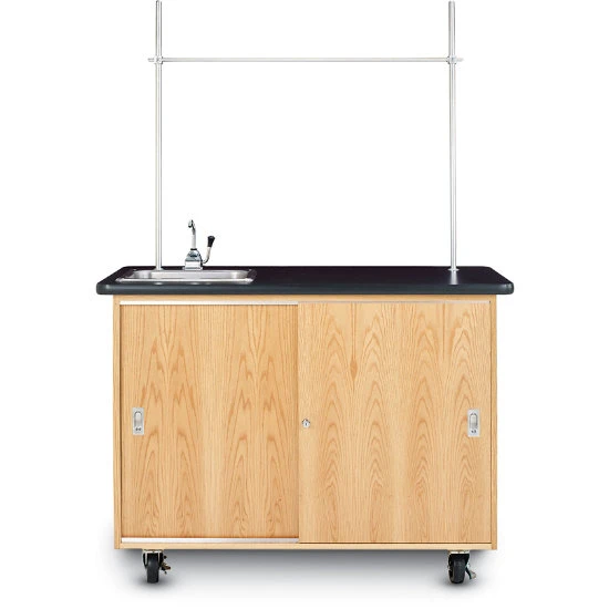 Economy Mobile Lab Table W/ Sink & Uprights 4 Economy Mobile Lab Table W/ Sink & Uprights - Image 2