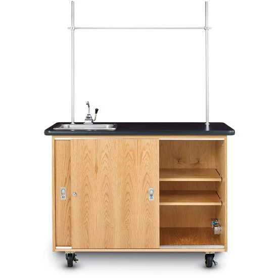 Economy Mobile Lab Table W/ Sink & Uprights 5 Economy Mobile Lab Table W/ Sink & Uprights - Image 3
