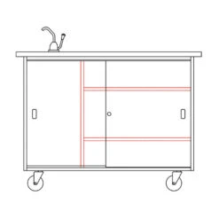 Economy Mobile Lab Table W/ Sink & Uprights 17 Economy Mobile Lab Table W/ Sink & Uprights -Office Supplies Shop DST 411 8