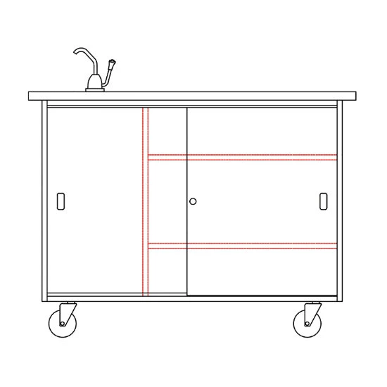Economy Mobile Lab Table W/ Sink & Uprights 10 Economy Mobile Lab Table W/ Sink & Uprights - Image 8