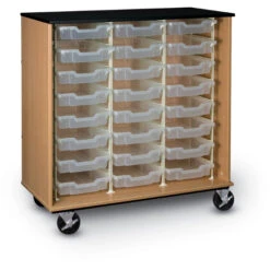 I.D.Systems Science 24-Bin Cart - Black Laminate Top