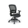 Space® Seating Breathable Mesh Back And Bonded Leather Seat Manager's Chair With Adjustable Arms, Adjustable Lumbar And Gunmetal Finish Base -Office Supplies Shop EMP TC 1