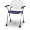 Kool Series Multi-Purpose Stack Chair With Arms And Casters And Vinyl Seat