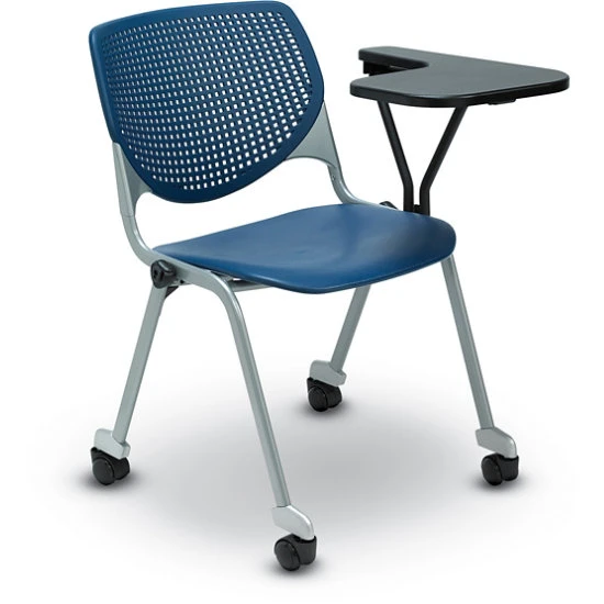 Kool Multi-Use Stack Chair With Casters And Tablet Arm 3 Kool Multi-Use Stack Chair With Casters And Tablet Arm