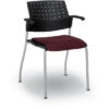 Global Sonic™ Stack Chair With Fabric Seat & Plastic Back - With Arms -Office Supplies Shop GBA 14FP 1
